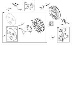 Flywheel, Ignition, And Starter Group Diagram and Parts List for 542477-0007-J1 400000 - 699999 Briggs and Stratton Engine